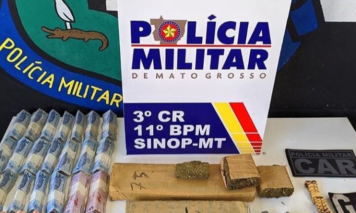 Sinop: Homem é preso com grande quantidade em drogas e dinheiro