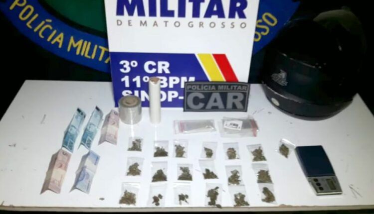 Sinop: Grupo CAR prende rapaz portando poções de maconha